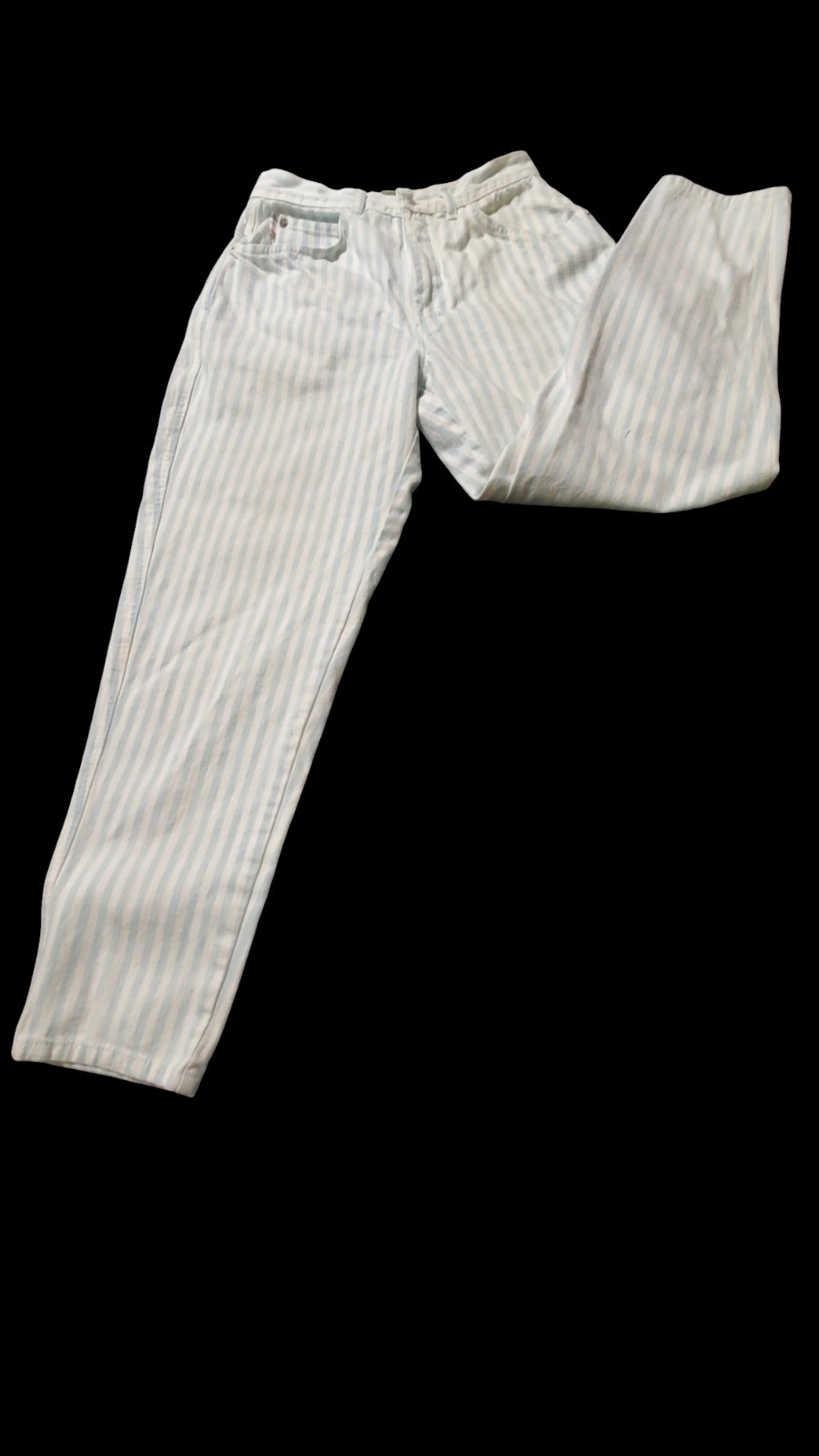 Vtg PS Gitano Blue White Striped Jeans 80s 90’s Proportionately Sized 12 Short