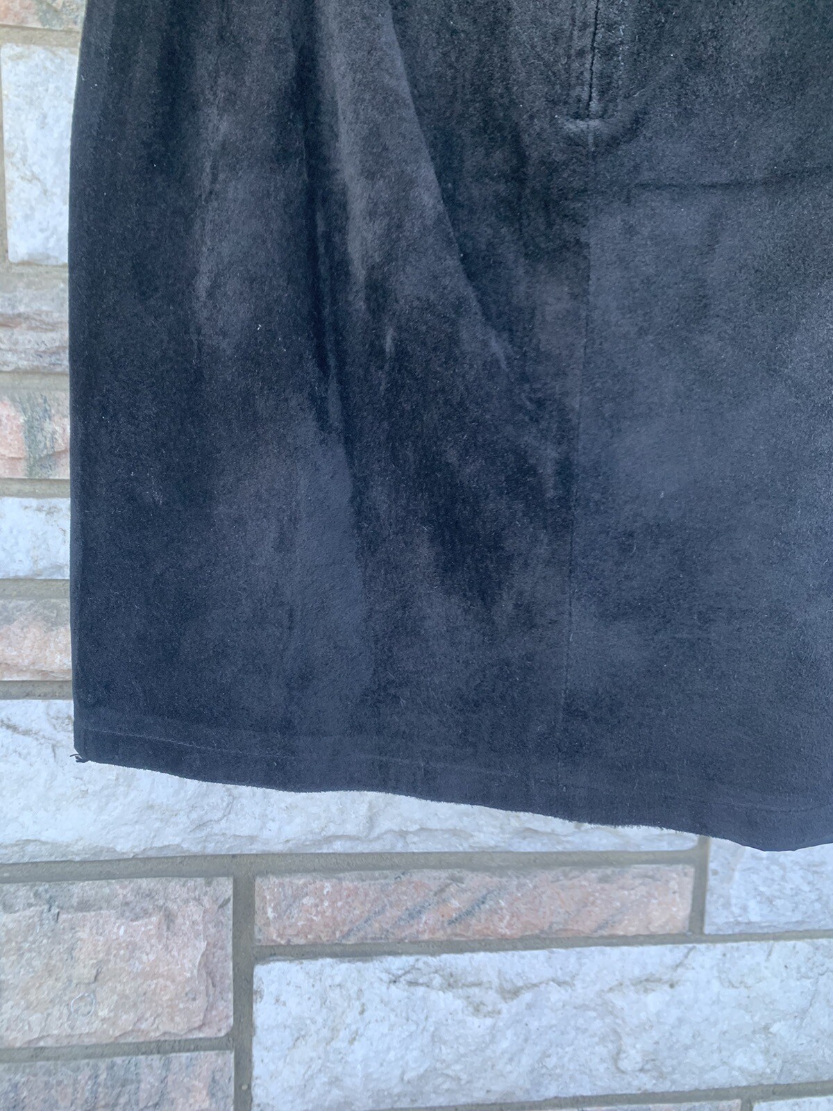 Brass Plum Skirt Nordstrom Black Suede Genuine Leather womans Sz 7