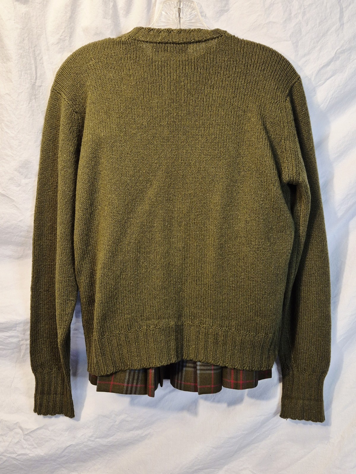 Florence Walsh Sweater And Skirt Green Plaid Vintage Small Medium
