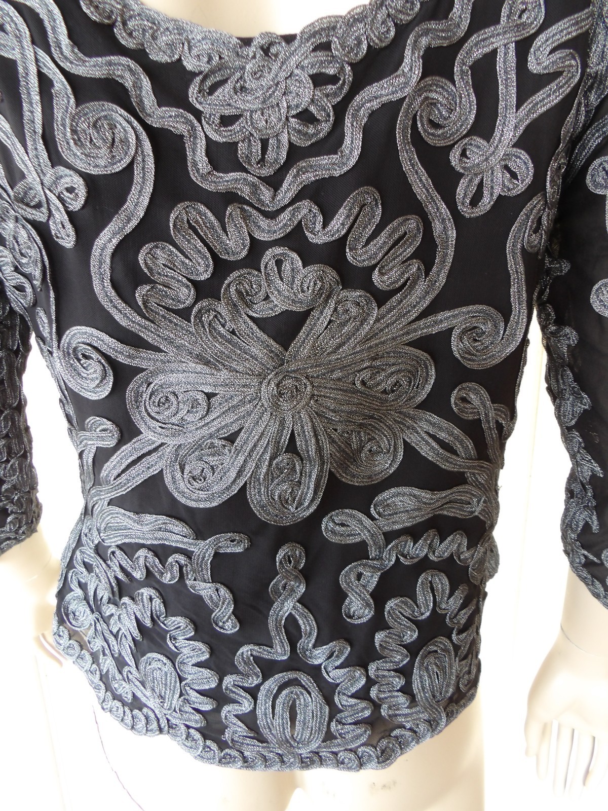 Vintage Cartise International 3D Paisley Knit Sz 14 L XL Dark Fairy Whimsygoth