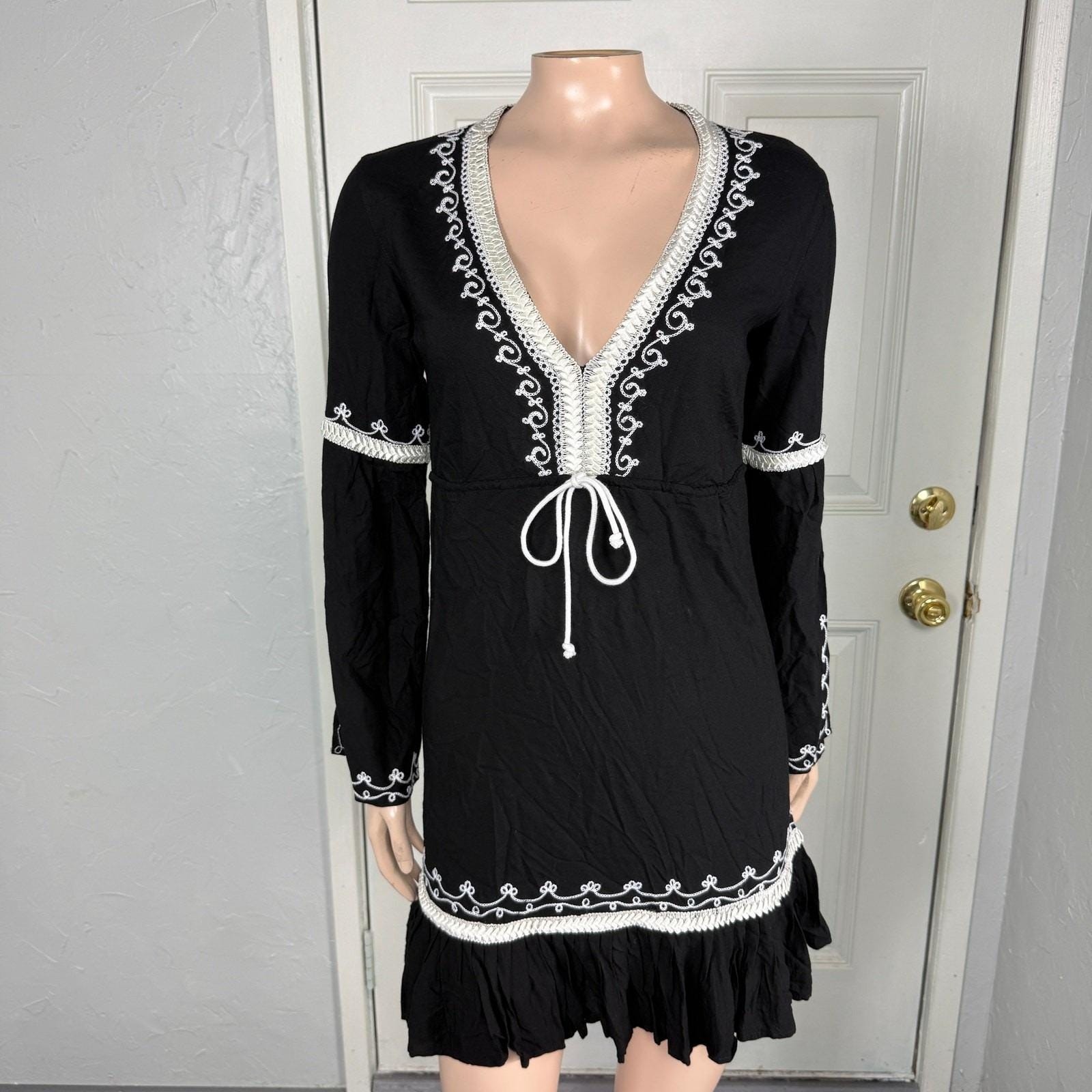 Vintage Y2K Moda International Women’s Dress S Hippie Embroider Hippy Boho GG21