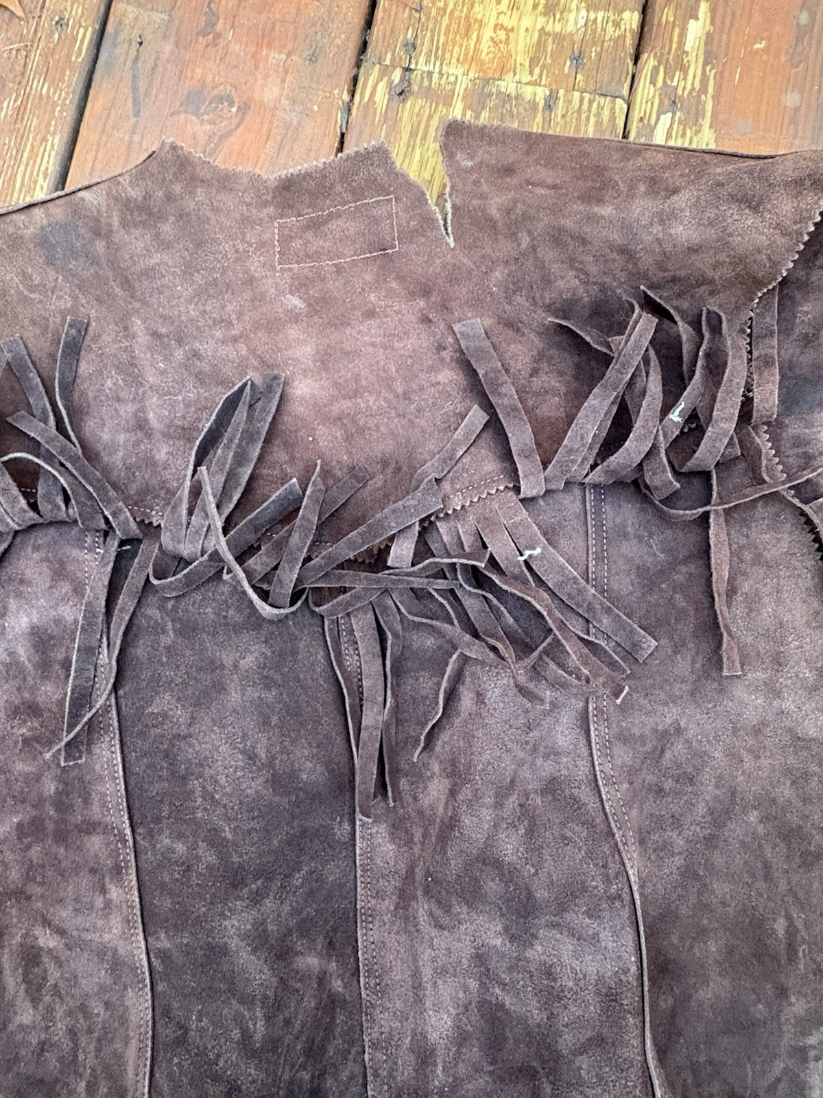 Vintage Gaitan Brown Leather Fringe Vest Made in Mexico Approximately Small