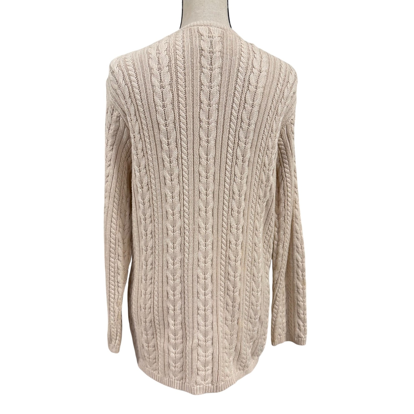 Vintage 90s Talbots Cotton Cable Knit Cardigan Size Small