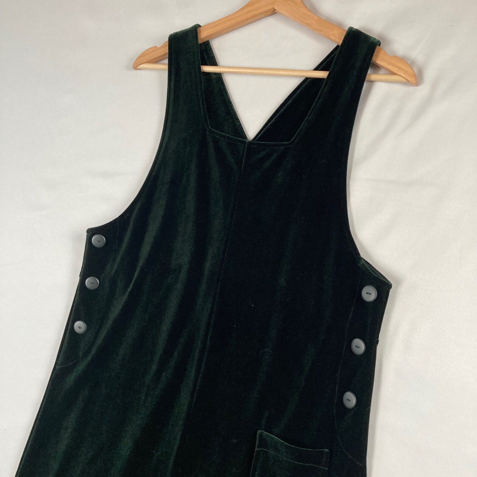 Vintage Jacqueline Ferrar Dress Green Velvet Velour Sleeveless Size 4P Party