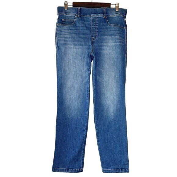 Spanx Ankle Straight Leg Jeans in Vintage Indigo Medium Wash Size XL