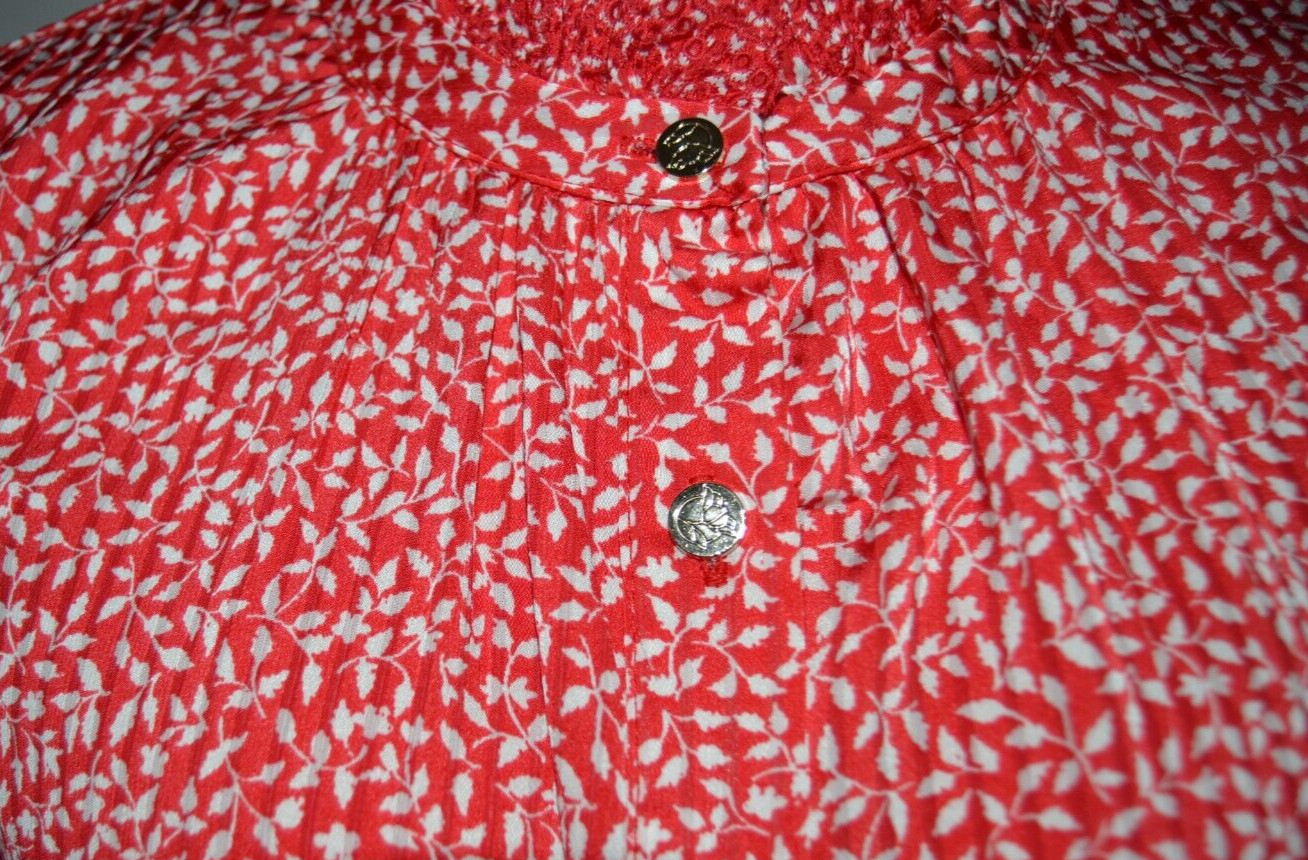 DRAPER JAMES Button Front Shirt Dress RED/CREAM Size S Vintage Fully Lined NWT