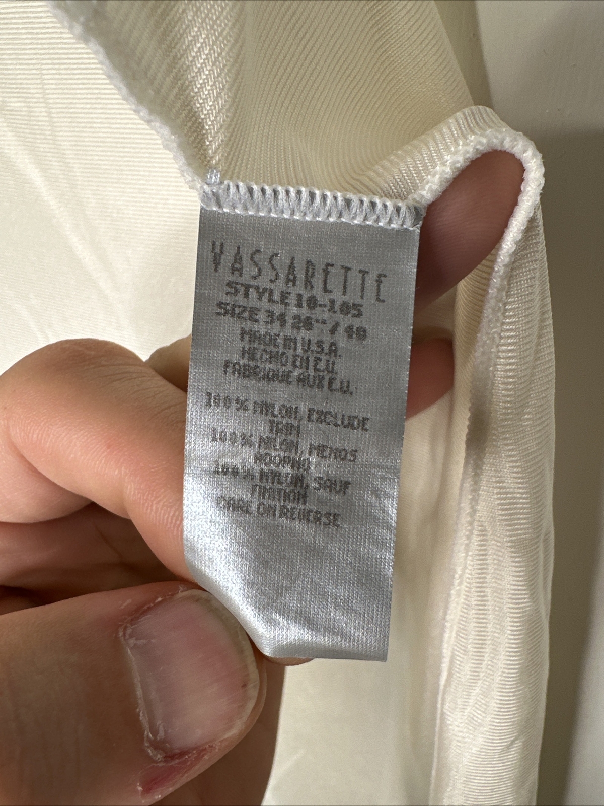 Vassarette Slip Dress Womens Size 34 Approx S White Ivory Full Slip Lace Detail