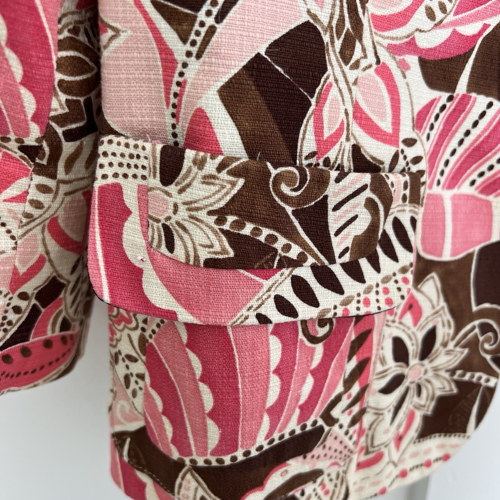 Nine West Vintage Blazer Womens Sz 12 1990s Cotton Cropped Floral Bolero Jacket