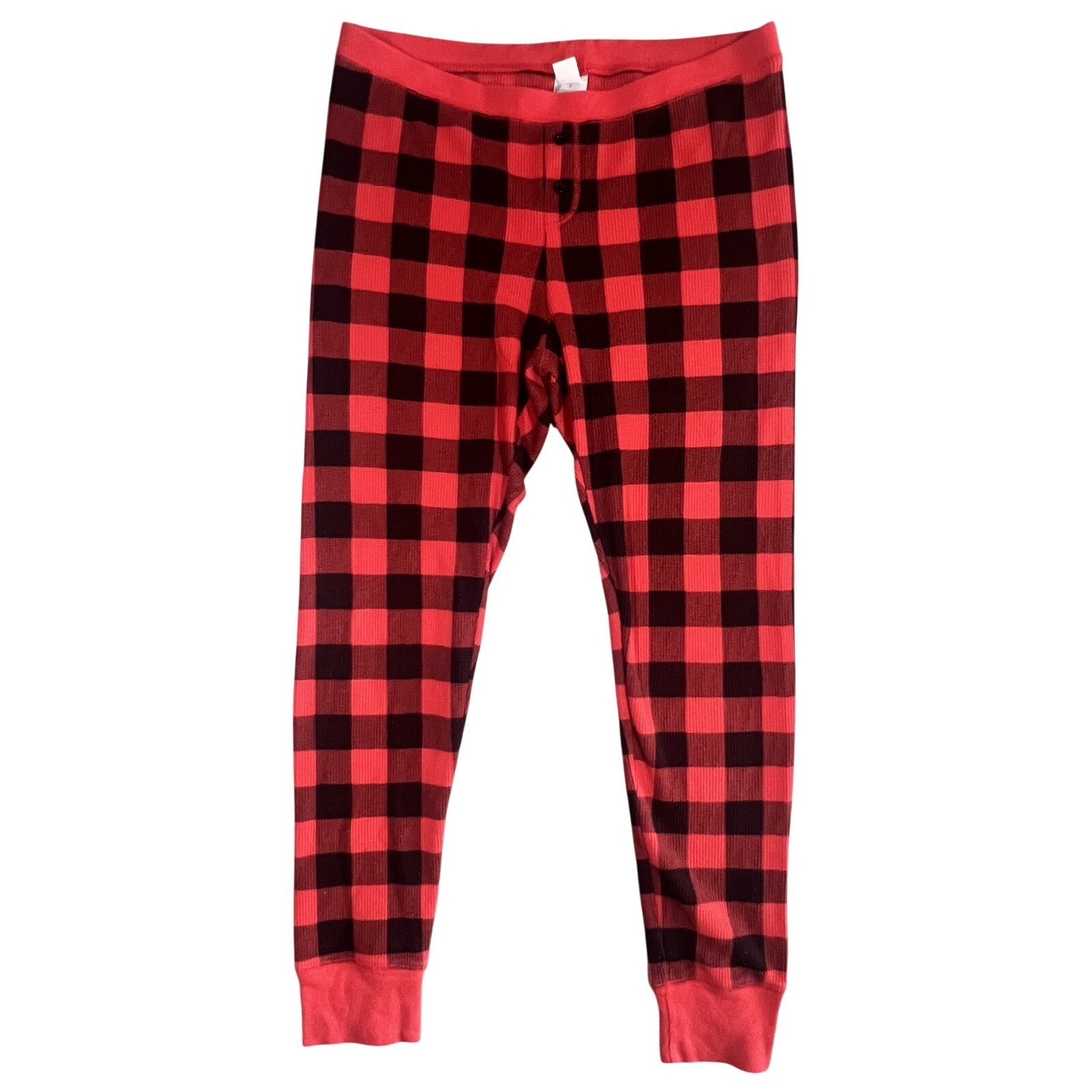 Old Navy Women’s L Large Red Black Buffalo Plaid Thermal Pajama Pants Sleepwear