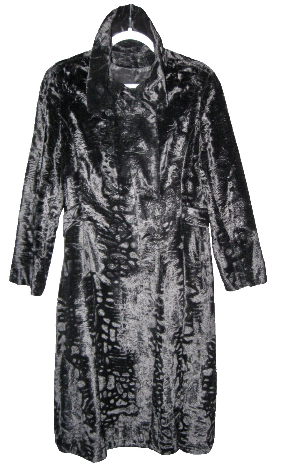 Vintage 1960’s Black Crushed Velvet Coat Montaldo’s & Borella Sportowne England
