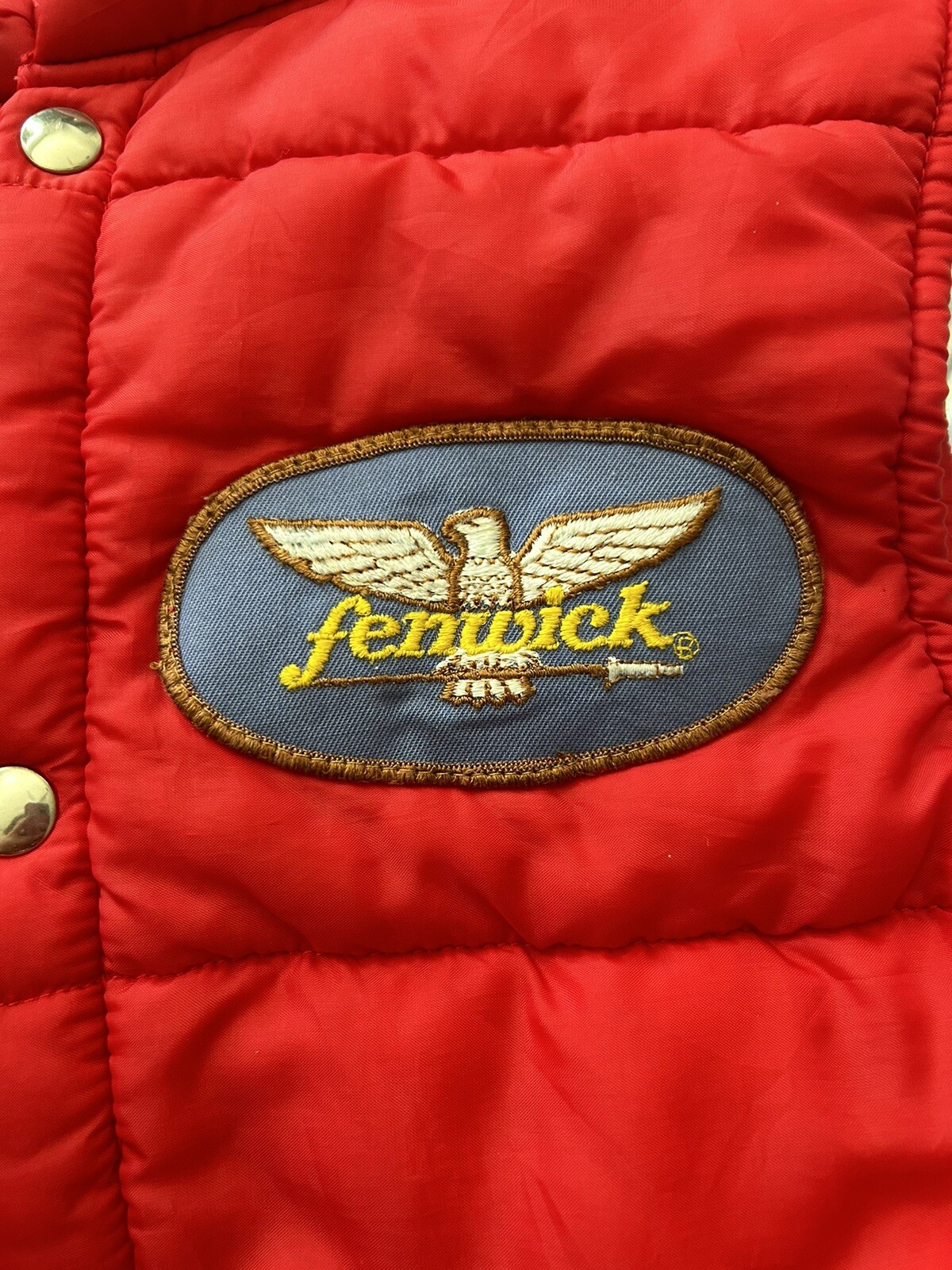 Vintage Swingster Puffer Vest Small Snap USA Layers Red