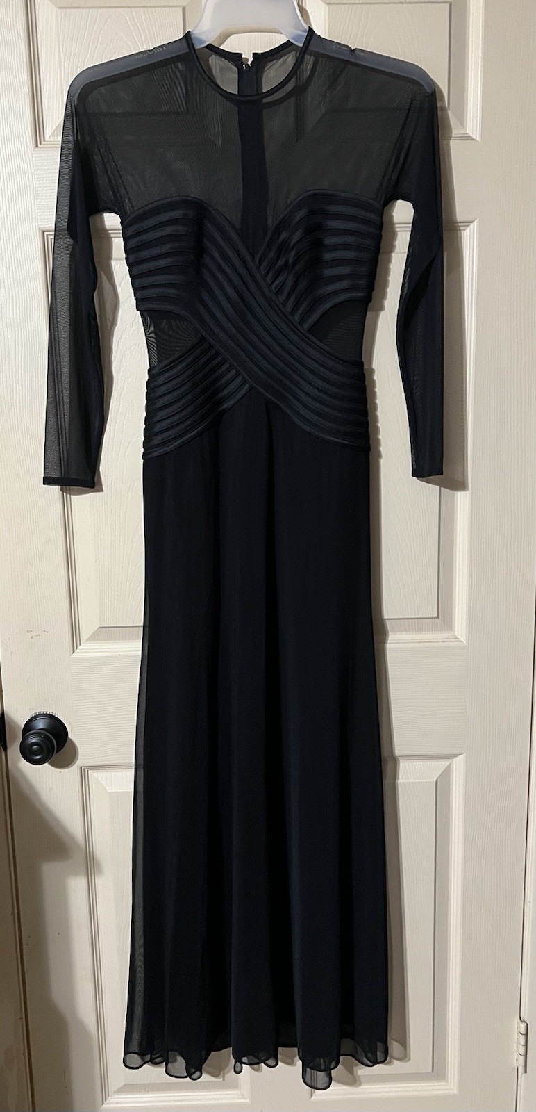 Tadashi Shoji Vintage Classy Sheer Elegant Gown Dress Xs