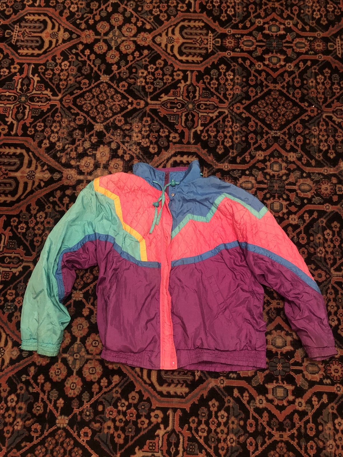 Vintage Lavon Petites Windbreaker Ski Jacket Womens Medium 1980s 90’s Colorful