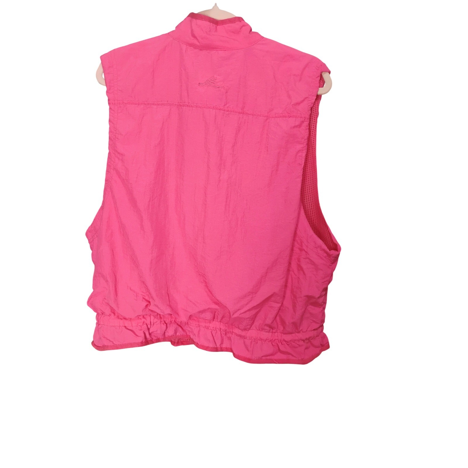 Vintage 80s 90s Catalina Collection Women’s Pink Nylon Vest Sleeveless Zip Up XL