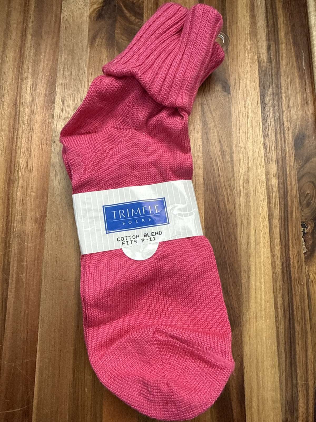 1980s Trimfit Pink Cotton Blend Slouch Socks Size 9-11 Vintage USA