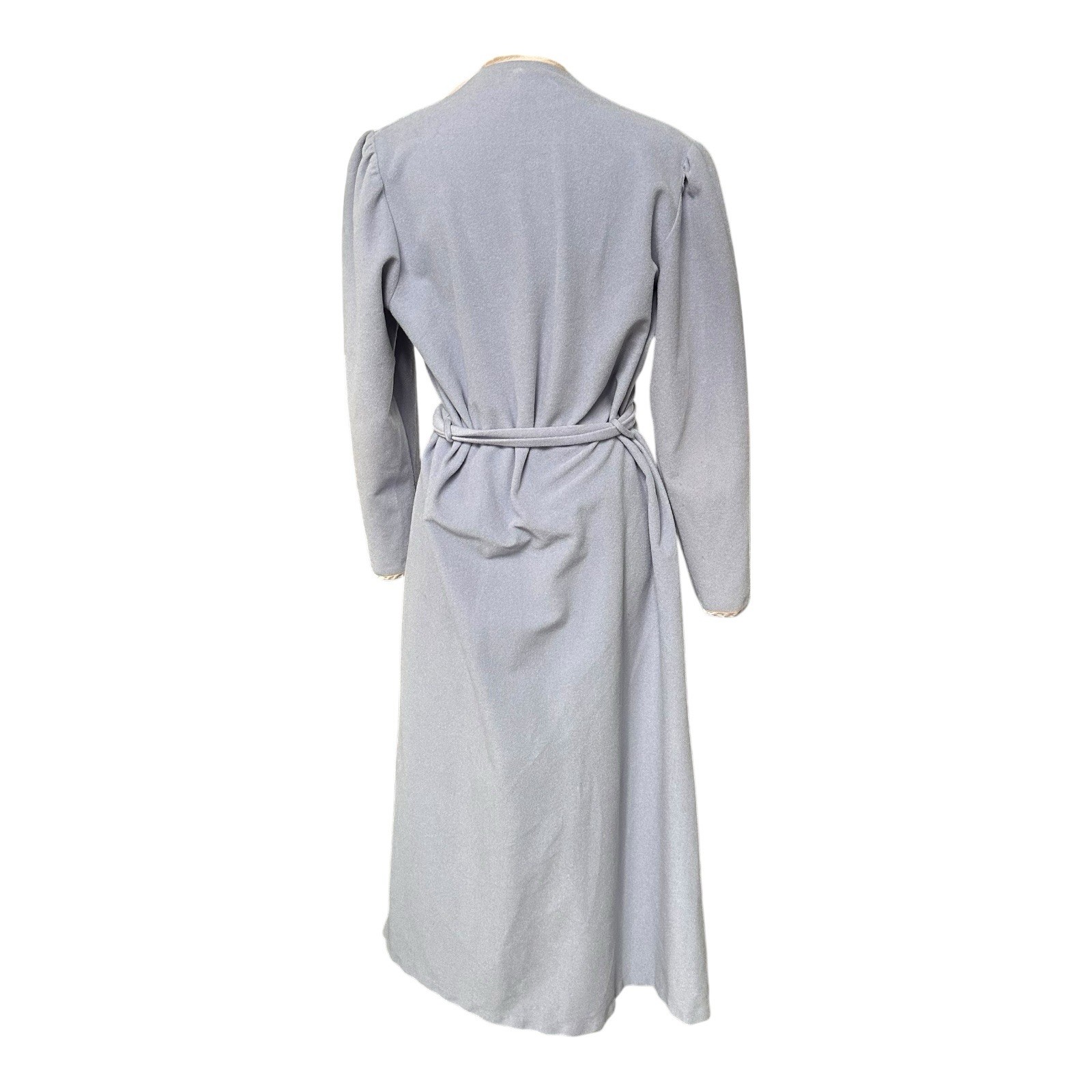 Vintage 70s Tiffany Loungewear Robe Pastel Lilac & Pink Embroidered Trim Small