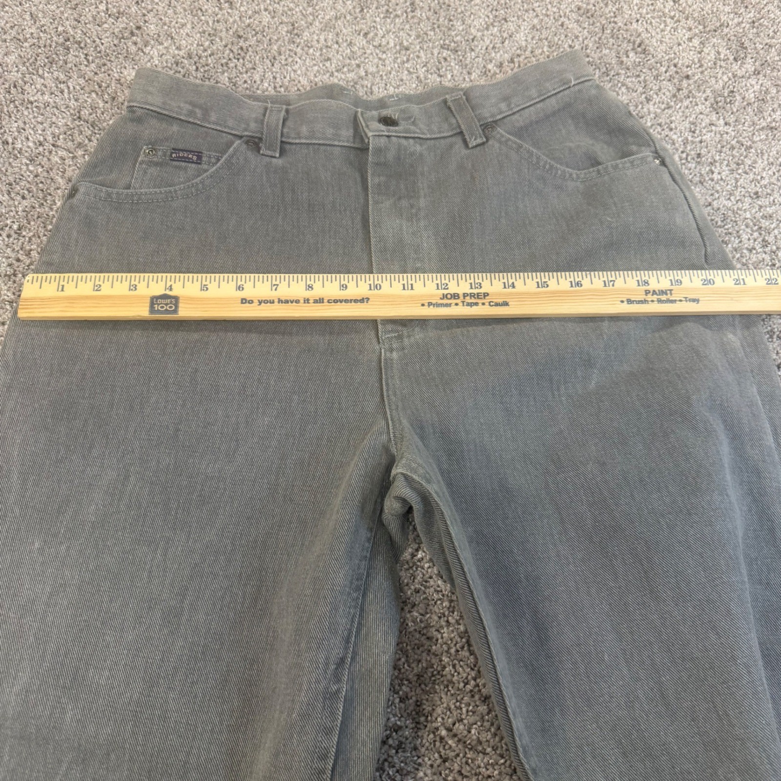 Vintage Lee Riders Gray High Waisted Mom Jeans Tapered Leg Made in USA 30