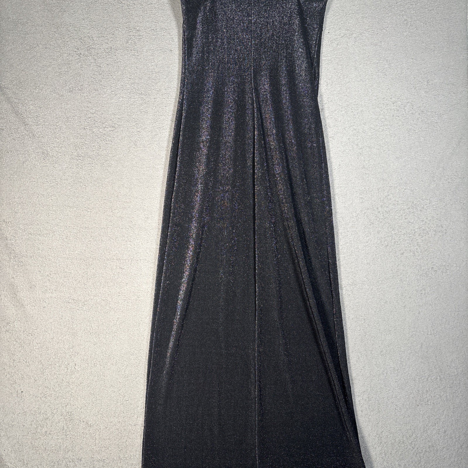 Byer Too California Vintage 90s Black Silver Metallic Shimmer Maxi Dress Fits S