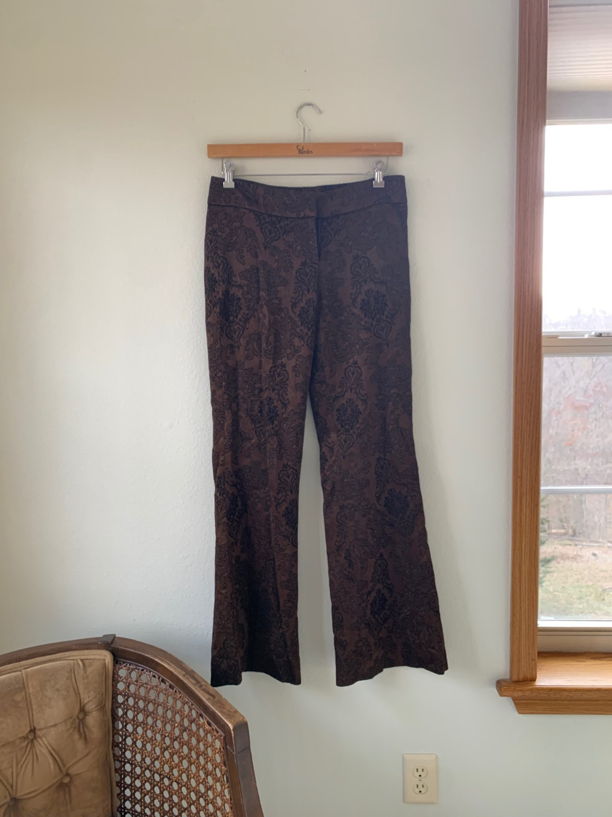 Vintage SUPER UNIQUE brown paisley pants Size 6 (TALL)