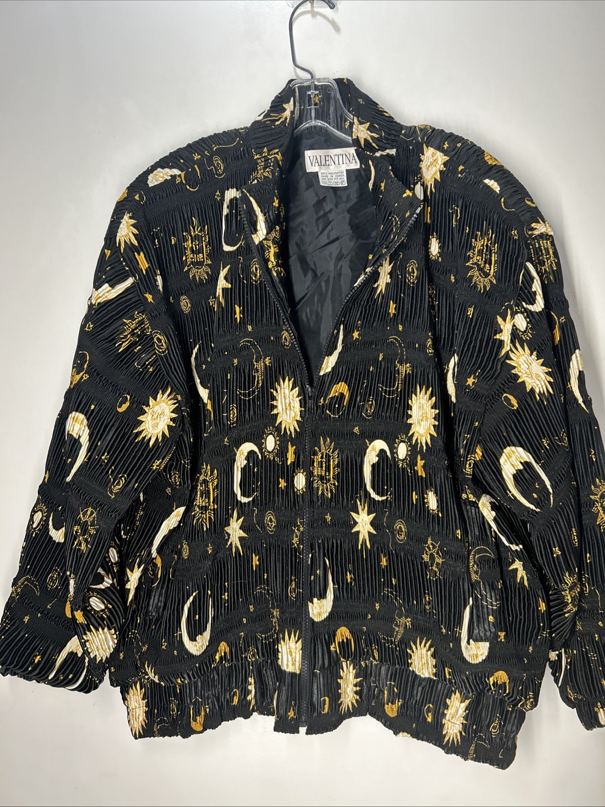 Vintage Valentina Moon & Stars Mystical Smocked Jacket Ladies Size OSFA