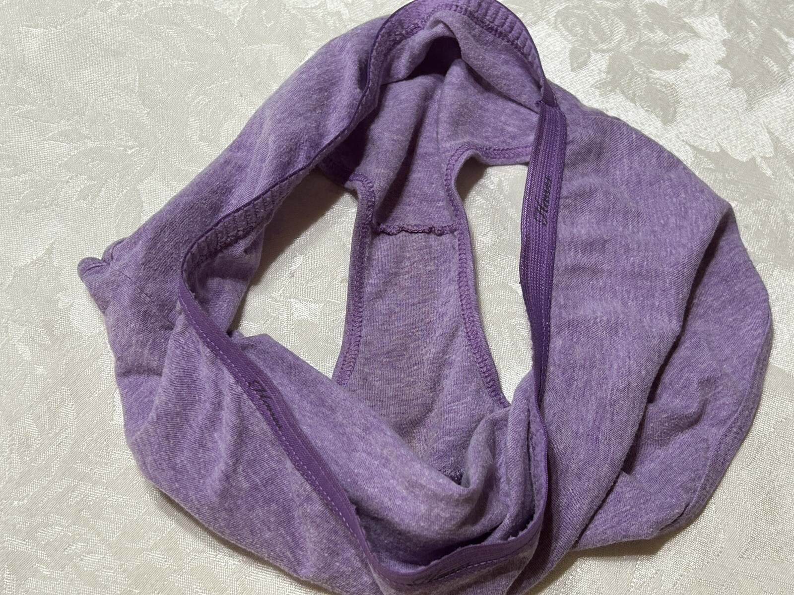 Vtg HANES Cotton Blend Signature Waistband 7/L Purple Heather Brief Panties
