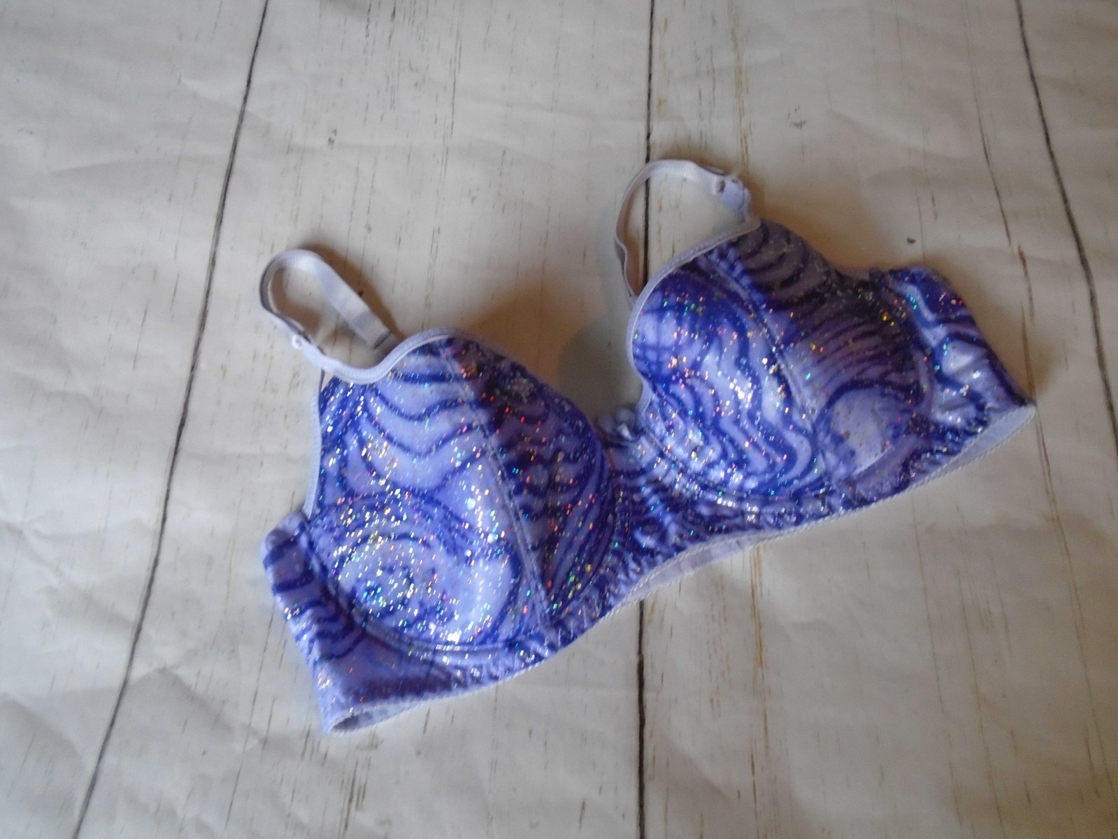 36C Metallic Purple Waves Y2K Vintage Underwire Lightly Lined T-Shirt Bra 36C