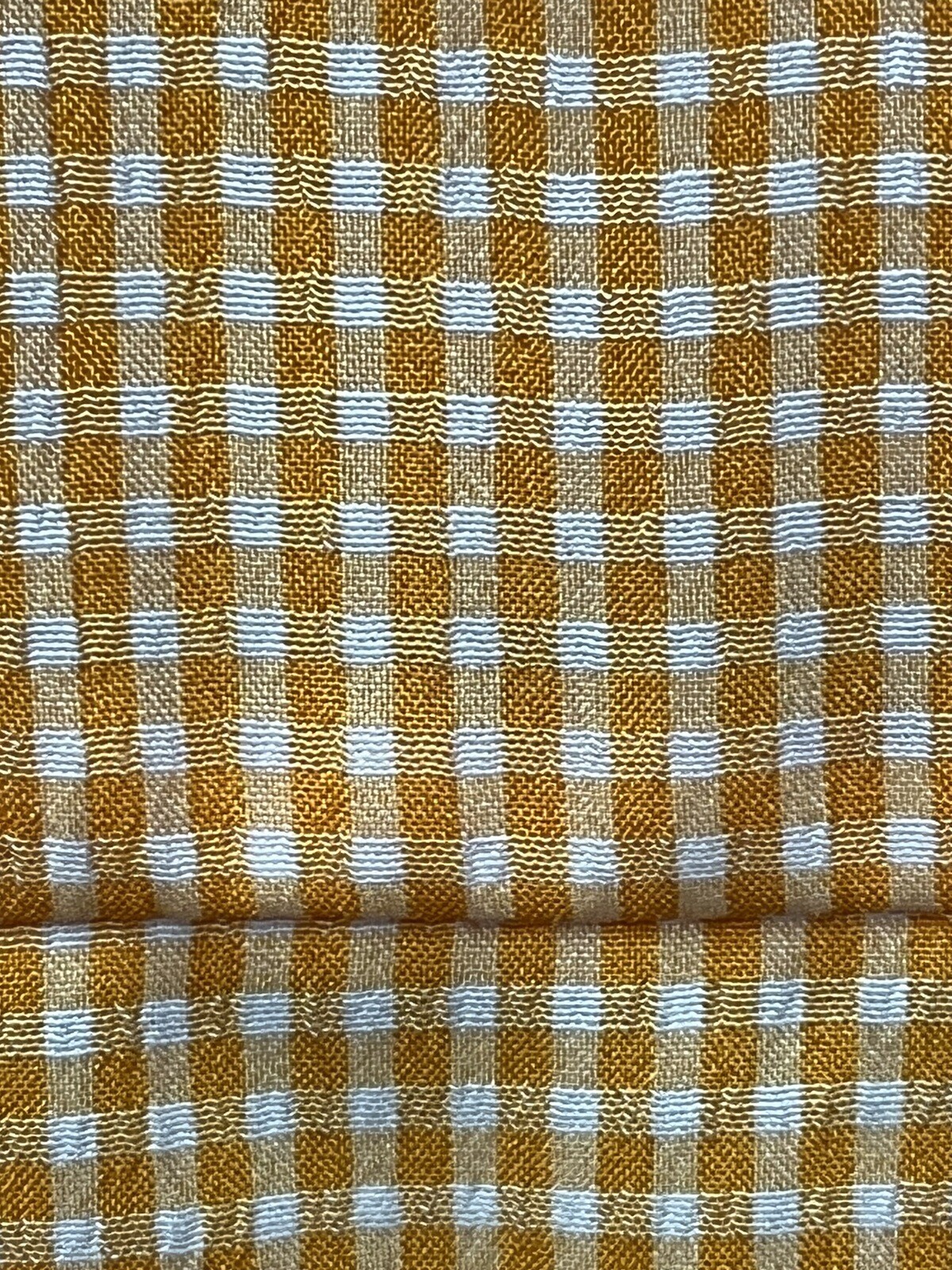Vtg Sophia Rose Sz 10 Orange Daisy Check Midi Modest Dress Cottage Granny Core