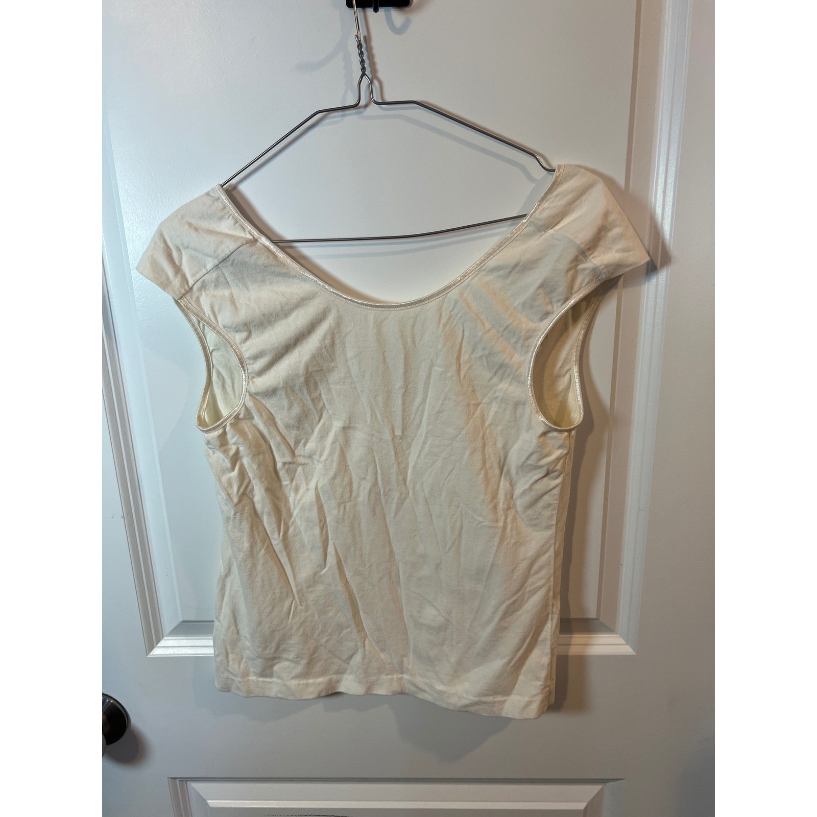 Garista Womens Sleeveless Top Lace Trim Cream Vintage Small