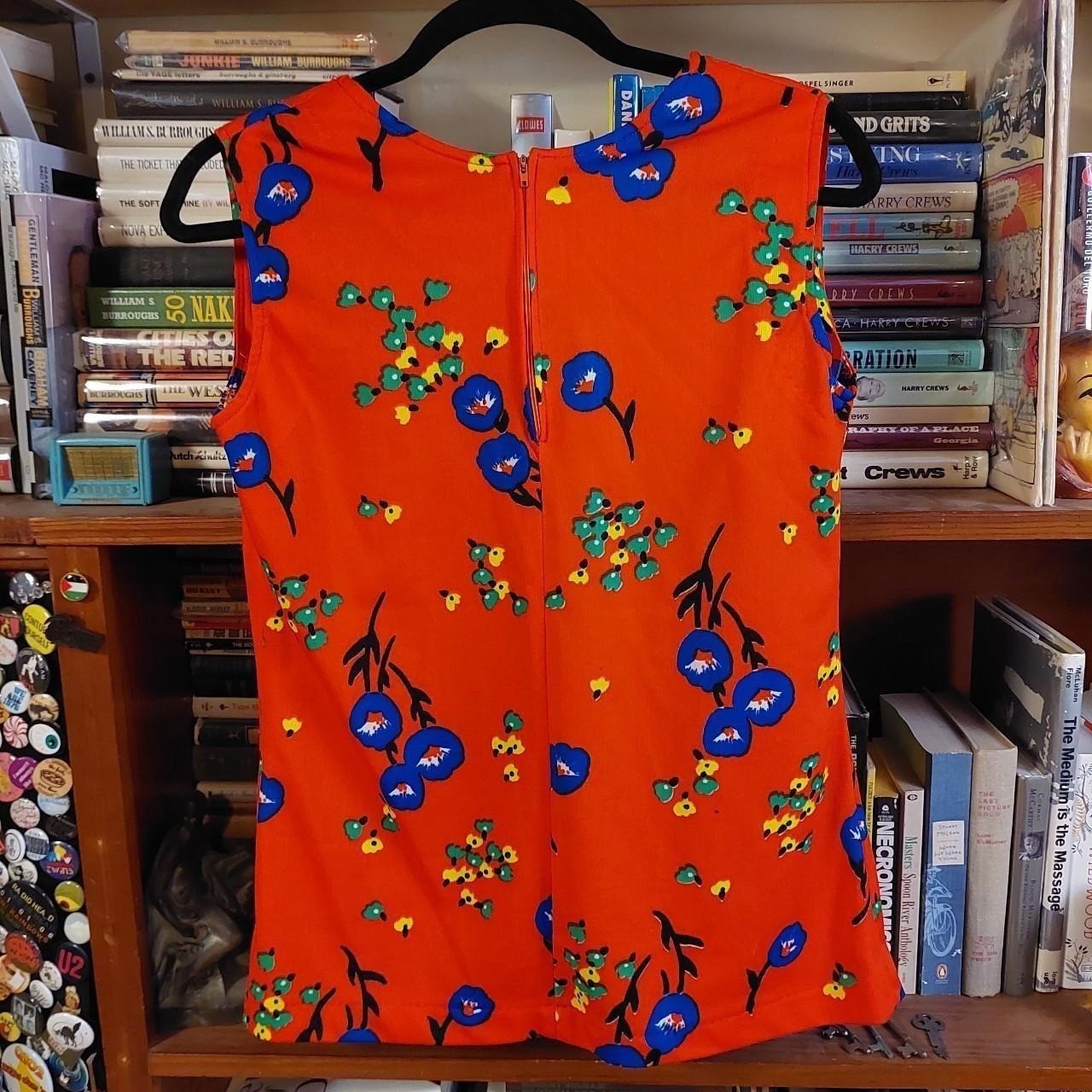 Vintage 70's floral orange button up and tank top matching set.