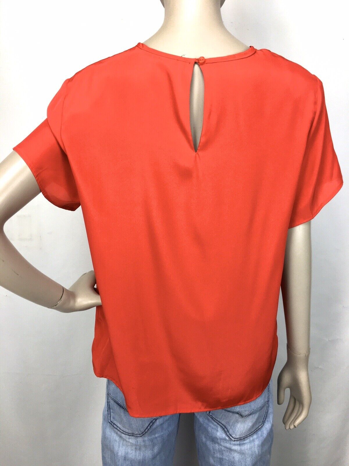Hana Sung Red Sateen Dolman Sleeve Vintage Y2K 90’s Blouse Size S/M