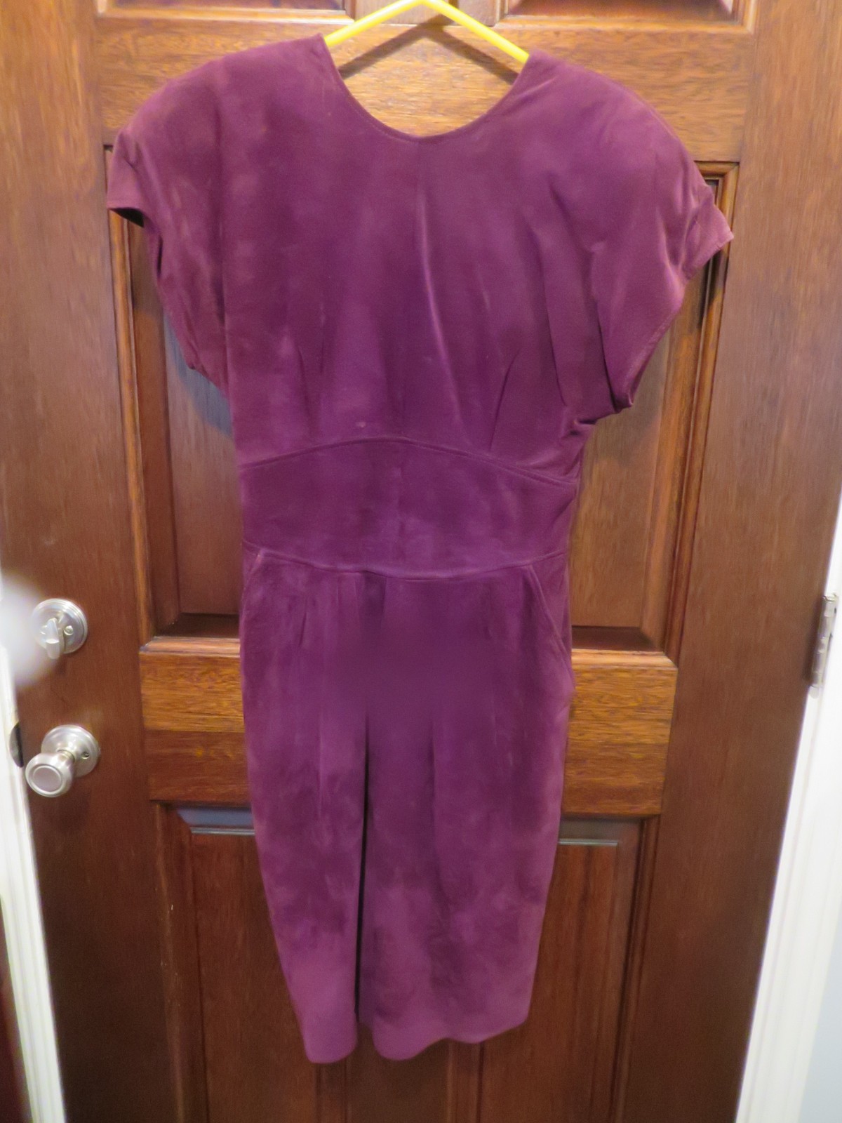 VINTAGE 1980s liz claiborne DRESSES Purple Suede Dress. Misses Size 8. RN 52002.