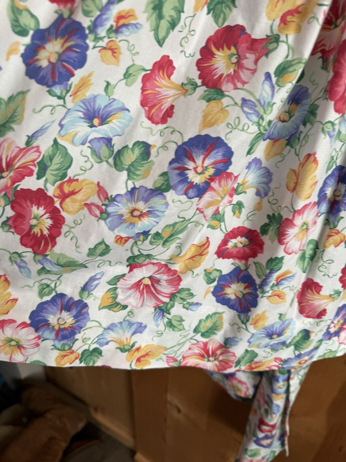 1990s VTG Morning Glory EASTER PRARIE Dress Girls Sz S 7-8? Huge Bow 28/23