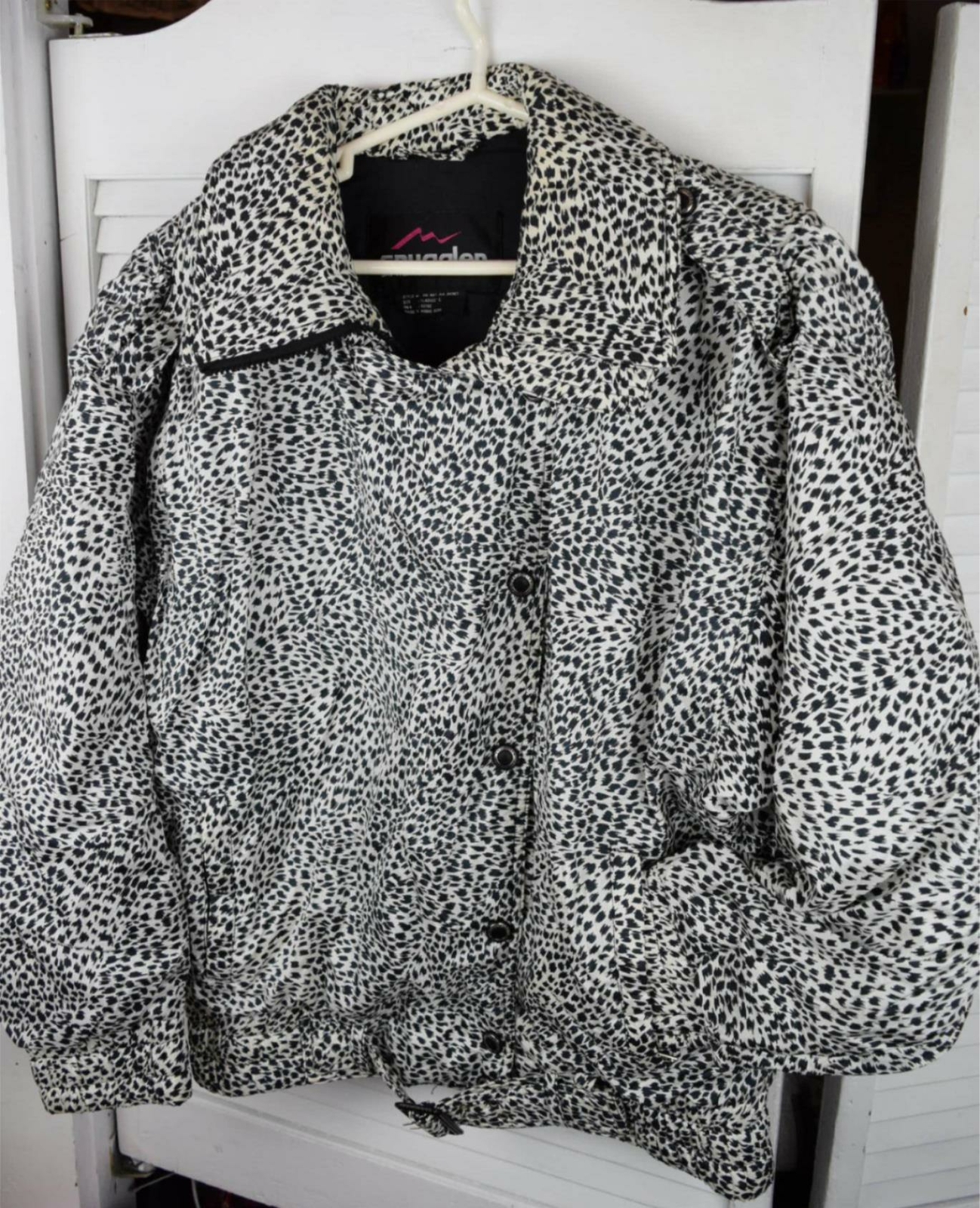 VTG 1980s Animal Print Ski Jacket Coat by Snuggler Seattle Washington Sz Large