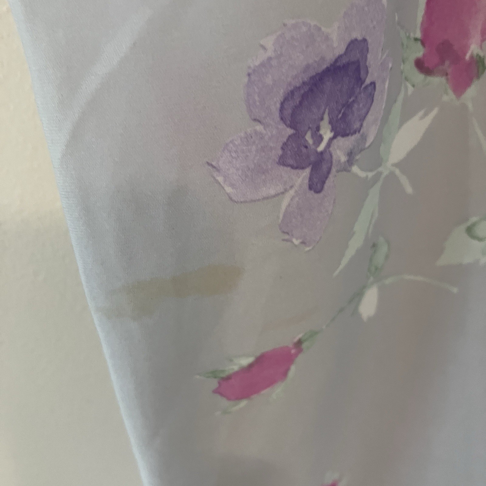 VTG Nightgown Long Lilac Purple Floral Flutter Sleeve Fairy Cottagecore Sz. S
