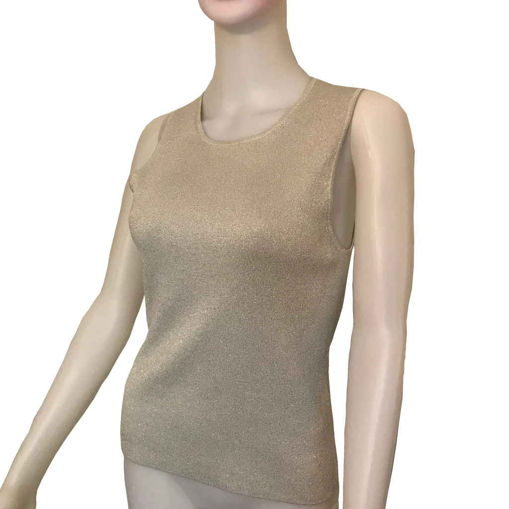 Vintage 90s Neiman Marcus Metallic Silver Twinset Cardigan Shell Women’s S