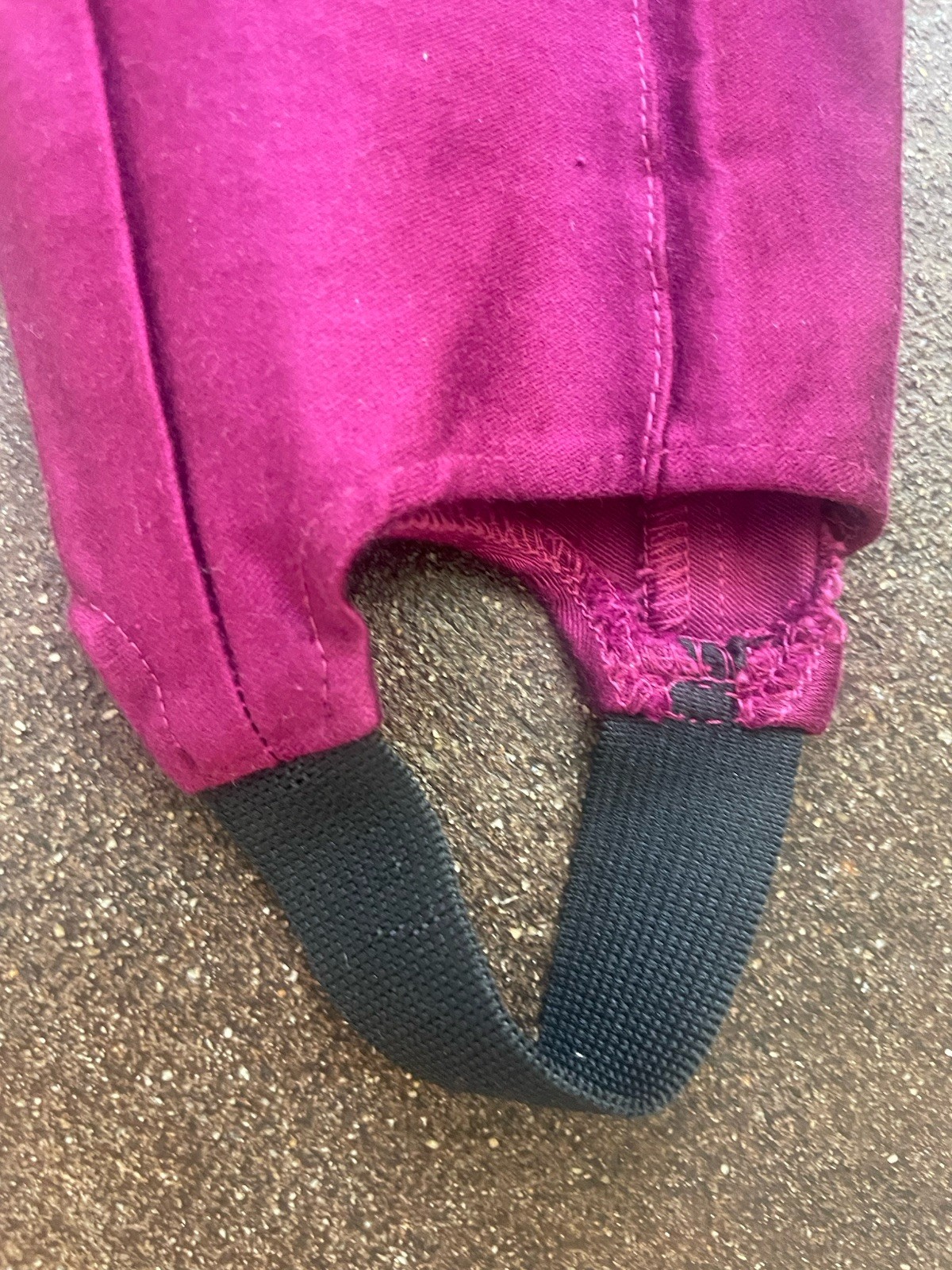 Vintage America XS Purple Plum Stirrup Pants Zipper Button Closure