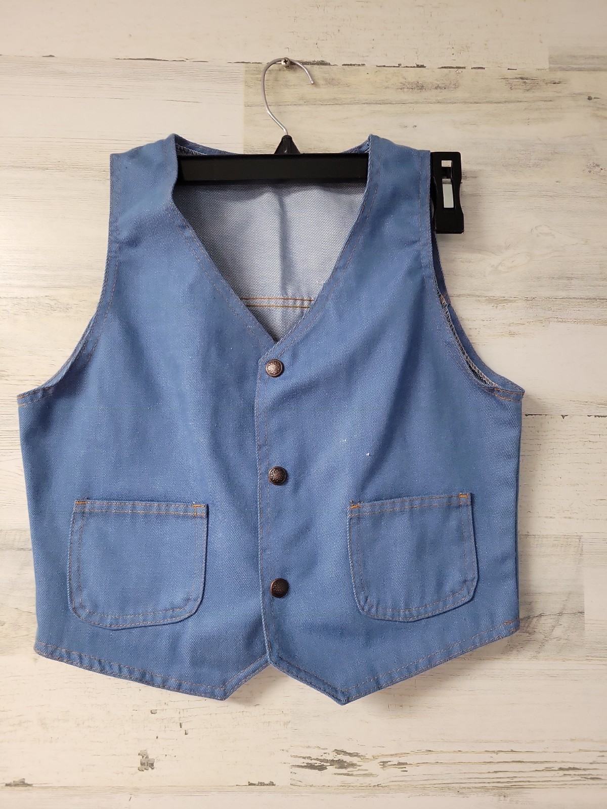 Vintage „Unbranded” Denim Vest 70s,2 Pockets,metal Buttons,SEE PICTURES FOR SZ