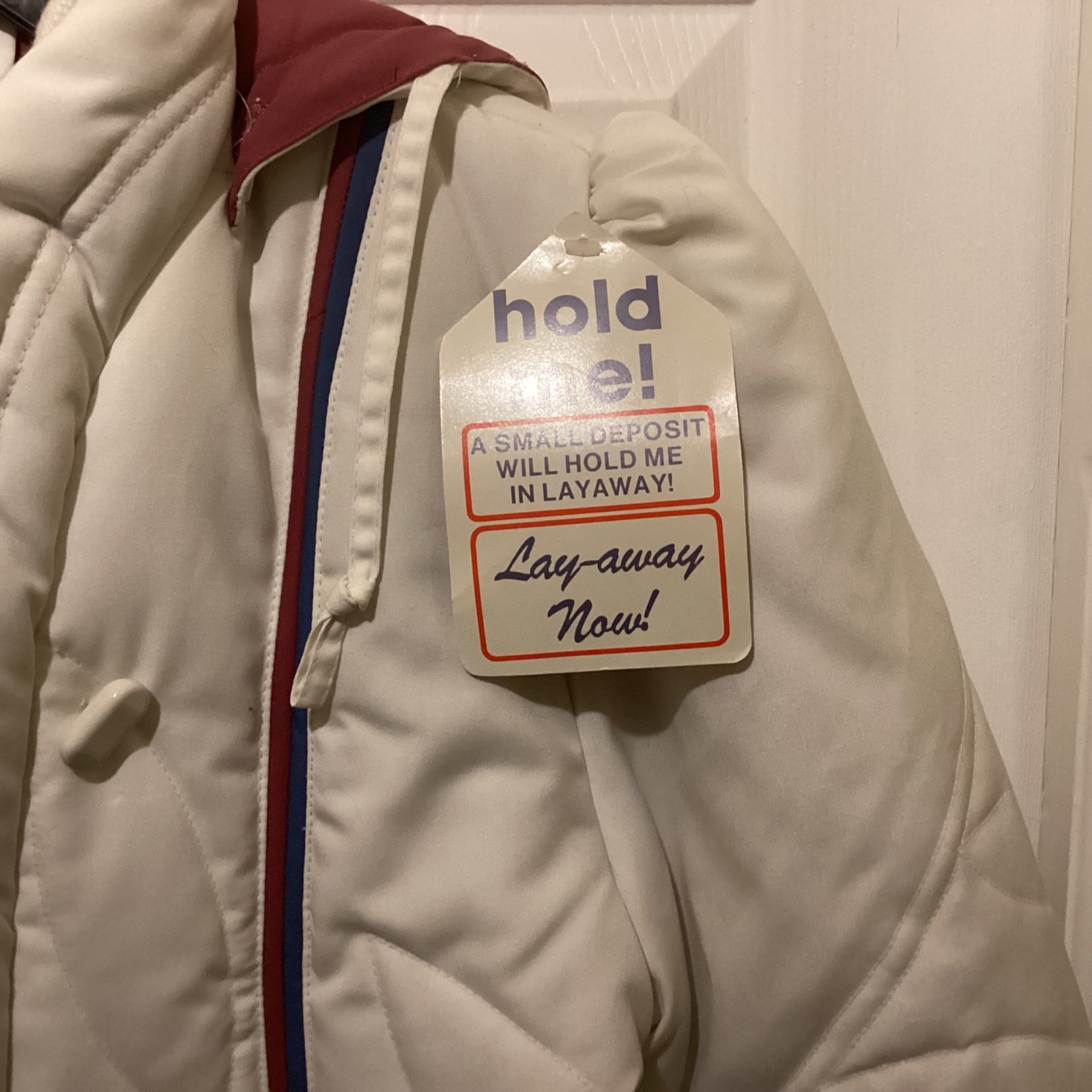 Vintage 70s 80s Windy Weather Winter White Puffer Coat NWT~NOS ~S