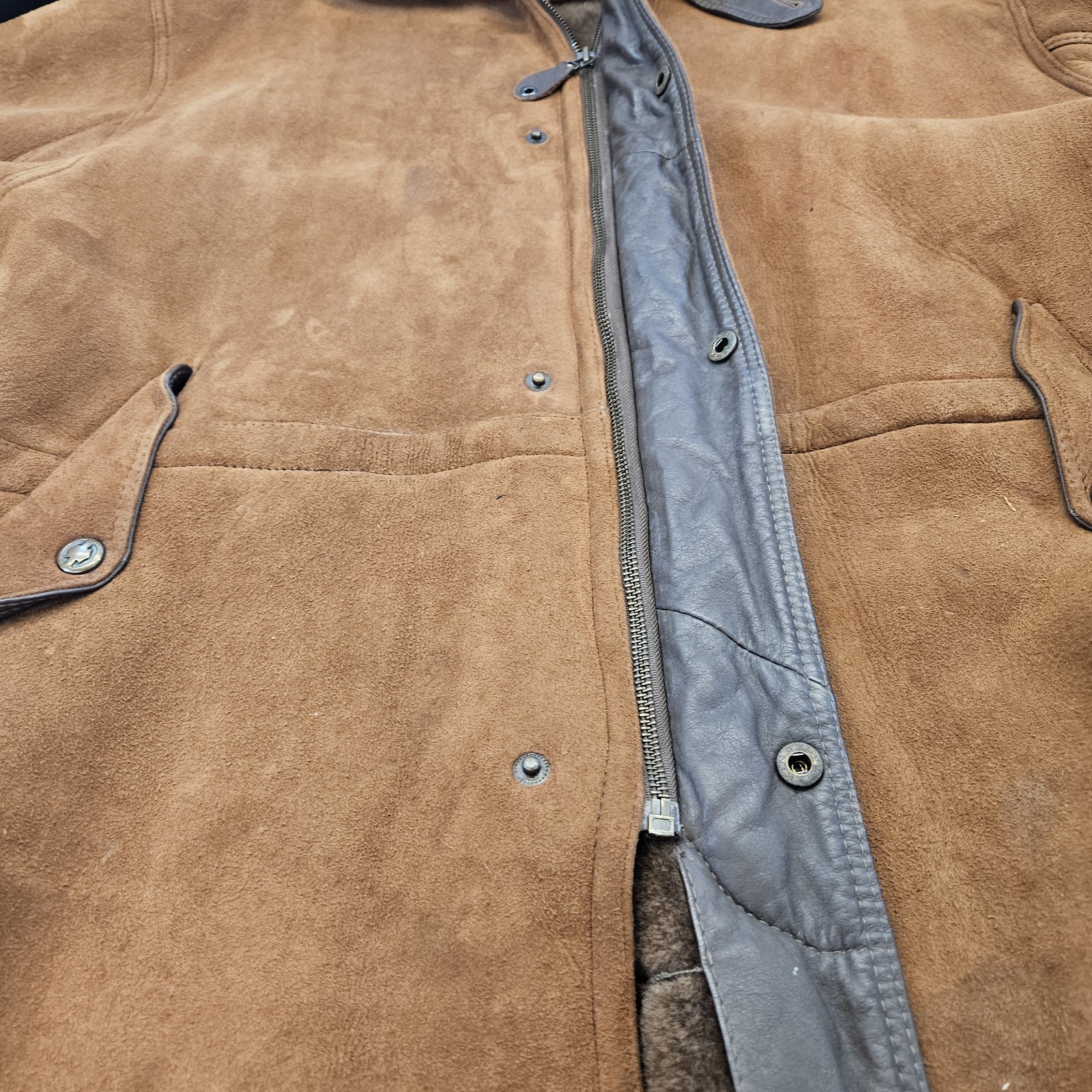 Knight Of New Zealand Vintage Shearling Tailors Luxury Jacket Coat Size 44 70s