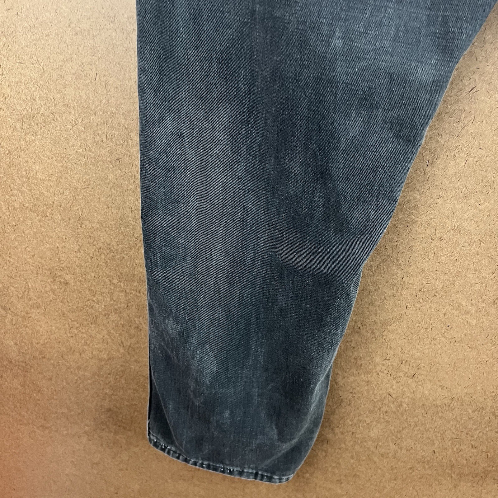 VTG 60s Distressed Wrangler Blue Bell Sanforized Black Jeans Sz 18 28×28 USA