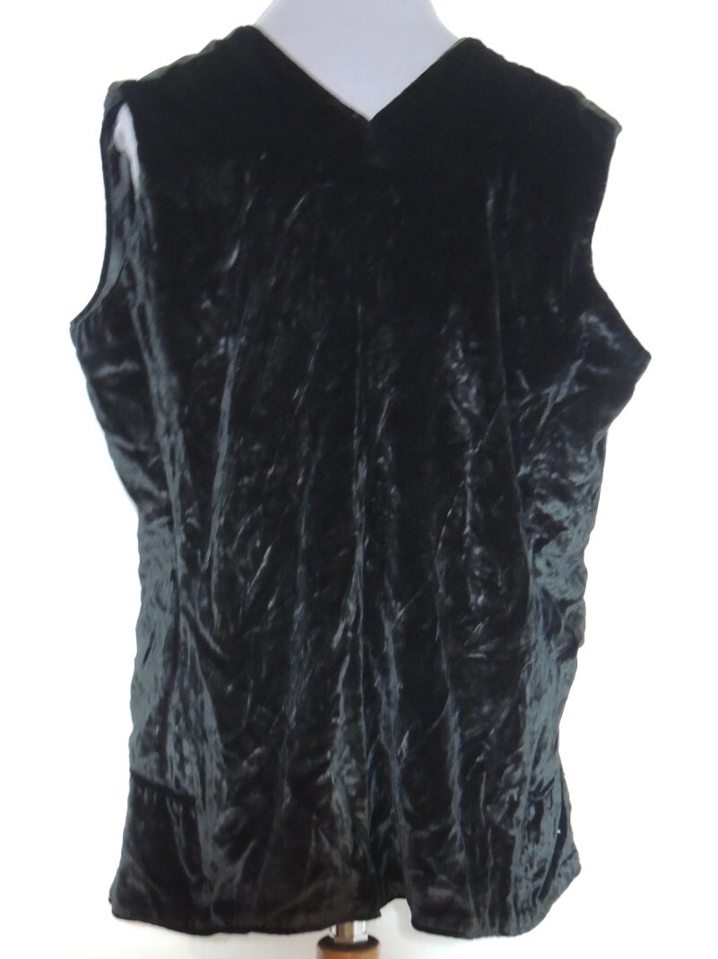 1920’s Black Silk Velvet Shirred Blouse LG – XL B-44/45