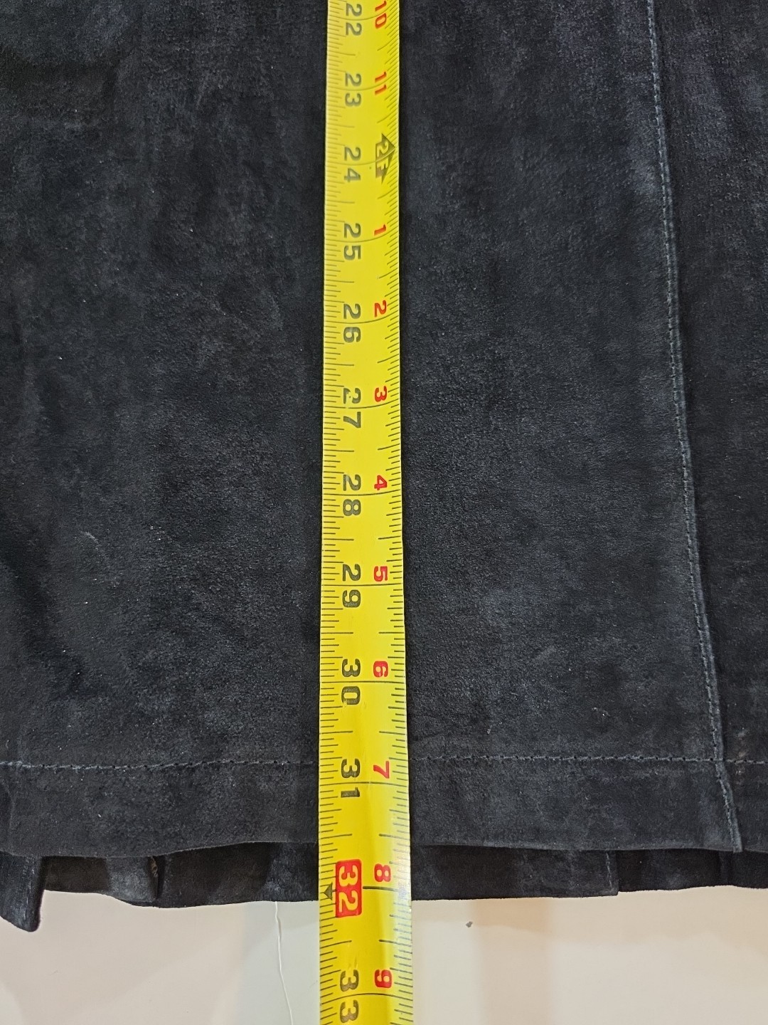 VTG Desperado Black Suede Leather Pencil Skirt Sz 26 Western Boho Cowgirl 80s 90