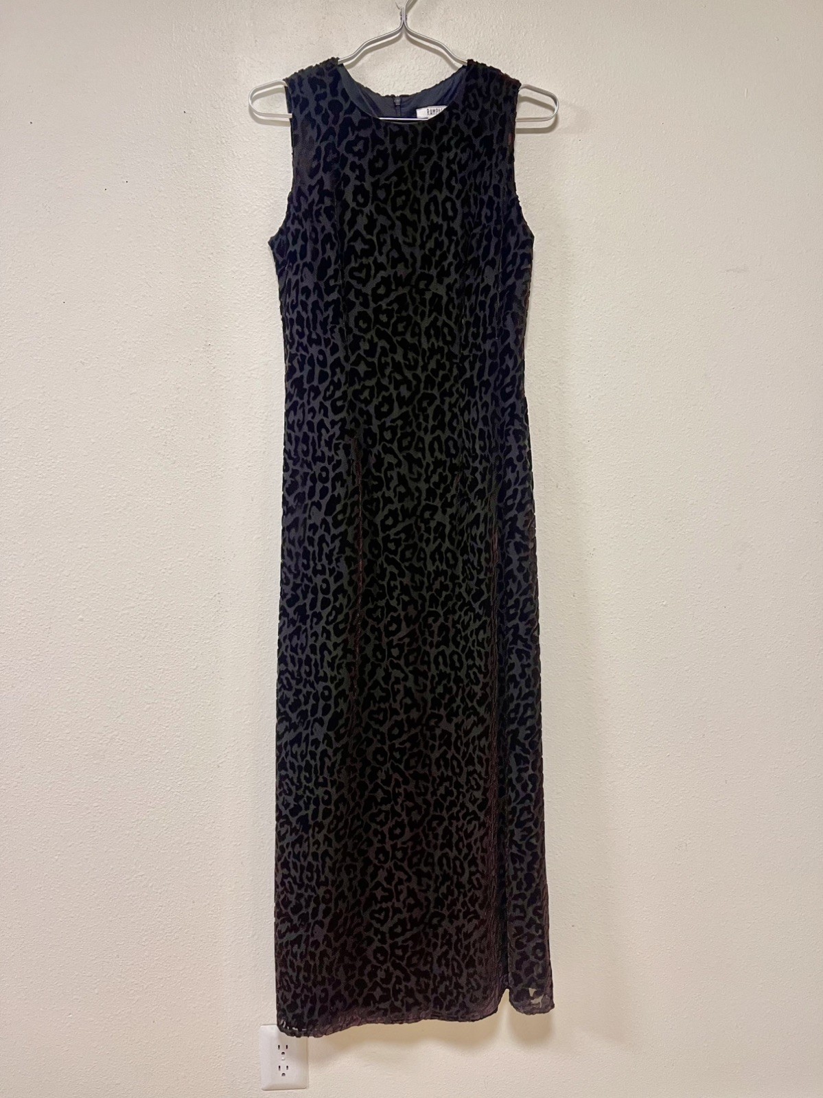 Vintage USA Small 90’s Y2K Velvet Maxi 5 Dress Burnout Rampage