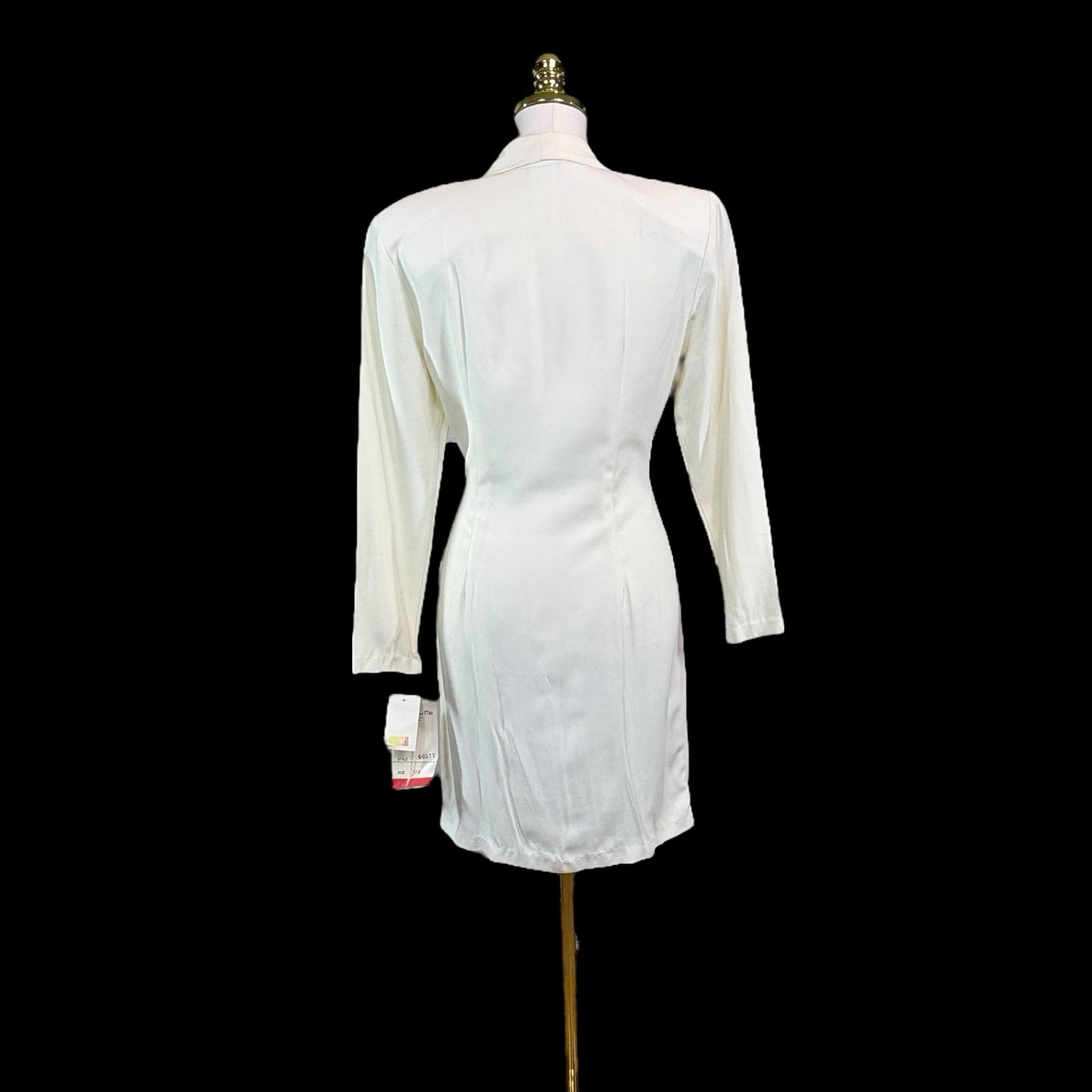 VTG NWT Blonde & Me Ivory Double Breasted Blazer Dress Size 7/8 USA Made Career