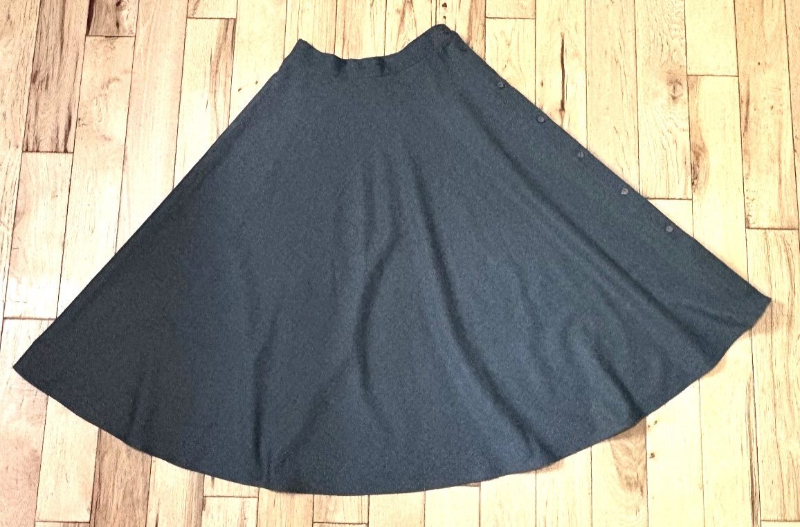 VINTAGE COUNTERPARTS GREY SIDE-BUTTON MAXI SKIRT, SIZE 12