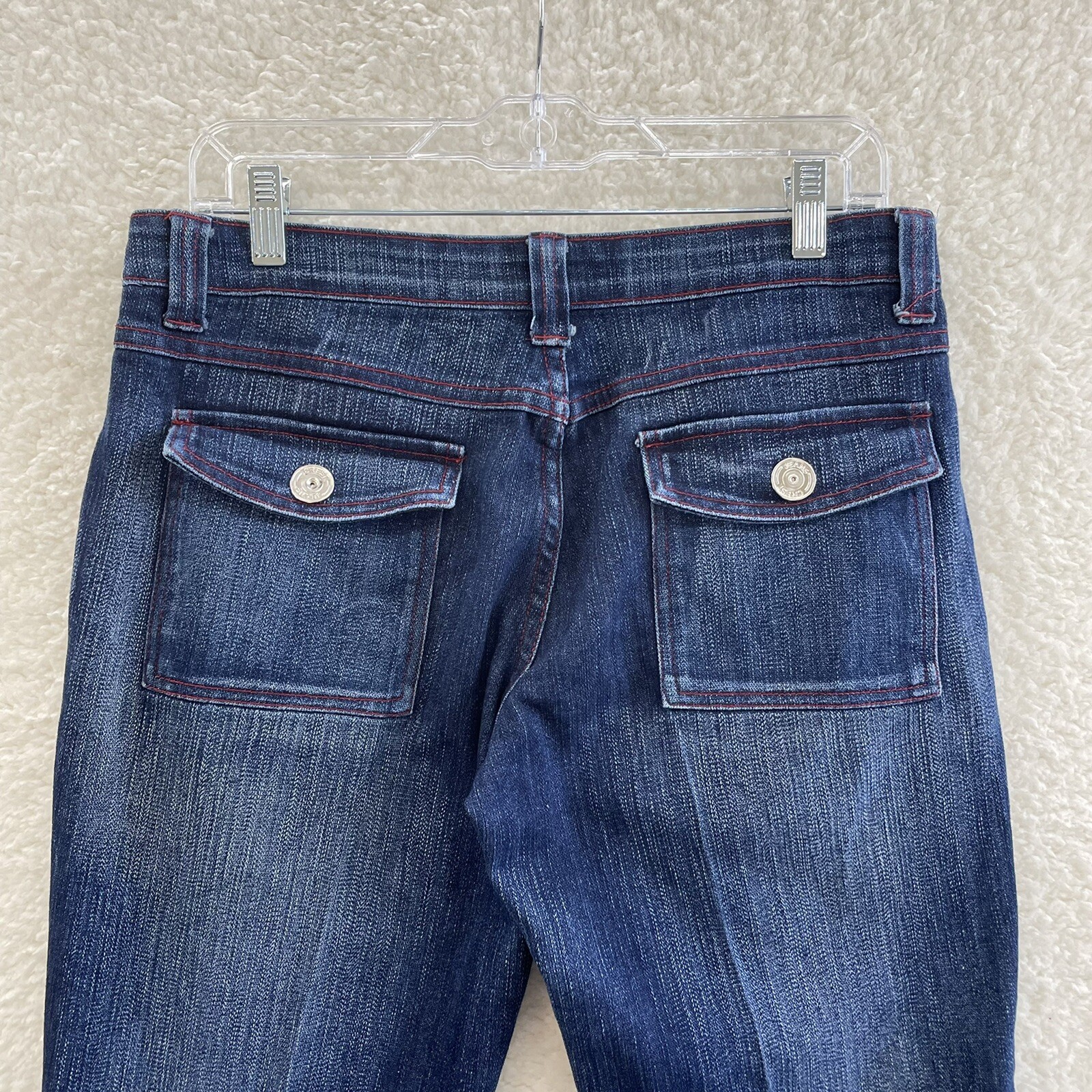 Y2K Vintage Low Rise Jeans 12 30 Bootcut Flare Dark Wash Cyber Fairy Grunge