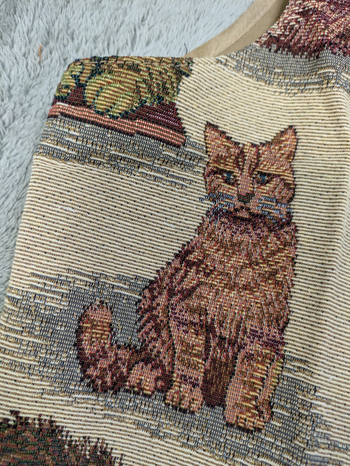 Vintage Nadia Embroidered KITTY CATS Tapestry Women’s XL Grandmacore Vest NEW v1