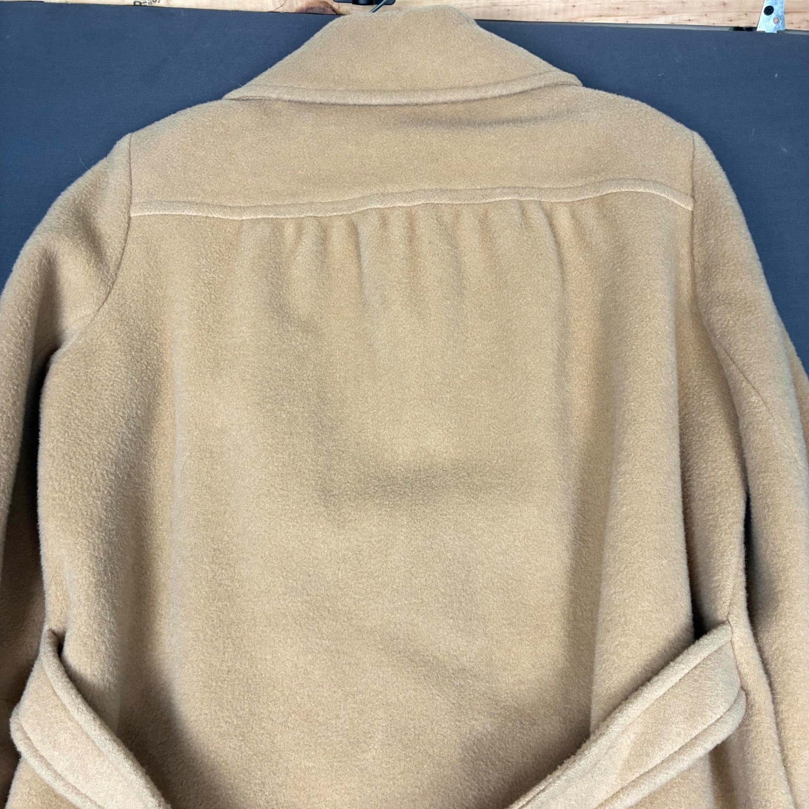 Vintage 70s Pendleton 100% Pure Wool Tan Car Coat Belted Waist Size Medium
