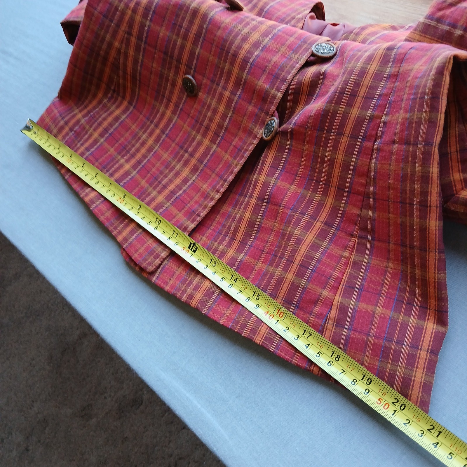 Jones Wear Petite VTG Plaid Orange Red Blazer size 8P professional office attire