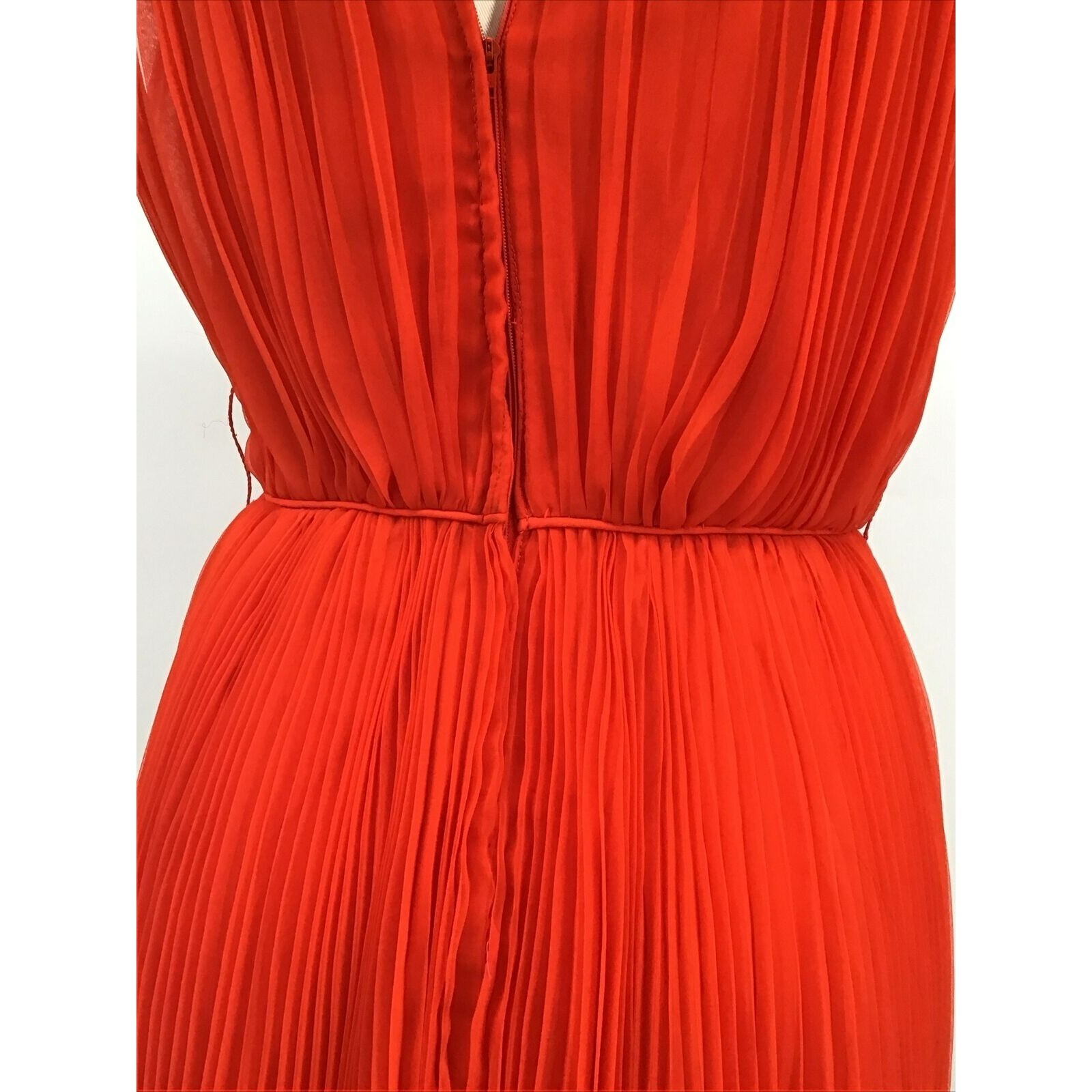 VTG 60s Jack Bryan California Silk Chiffon Orange Cocktail Dress #1004